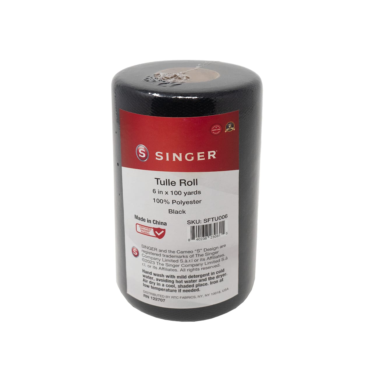 SINGER® Black Tulle Fabric Roll, 6" x 100yd.